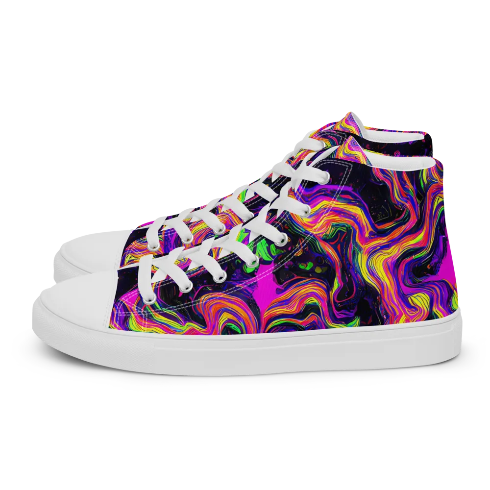 Acidwave on Men's High Top Canvas Shoes — Left