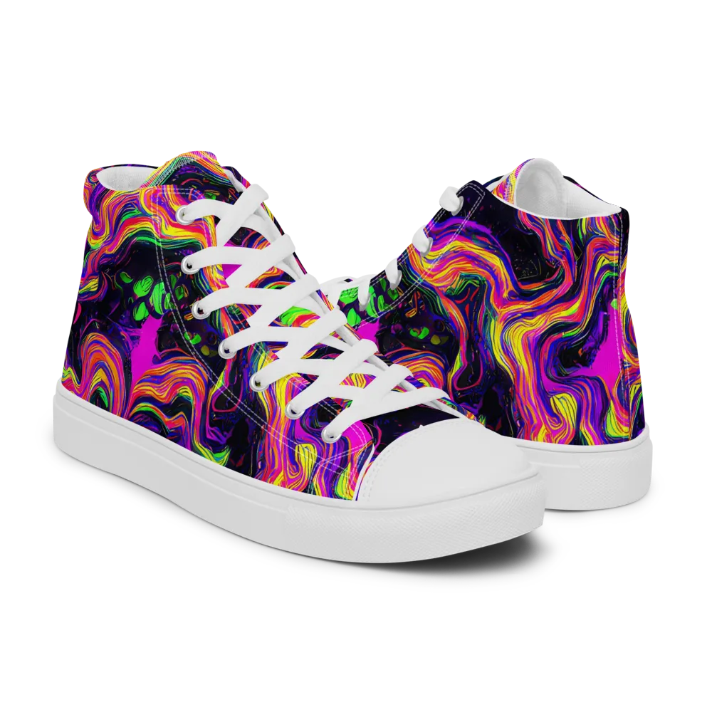 Acidwave on Men's High Top Canvas Shoes — Right