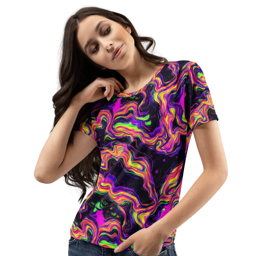 Acidwave on Women's Crew Neck T-Shirt — Left Front