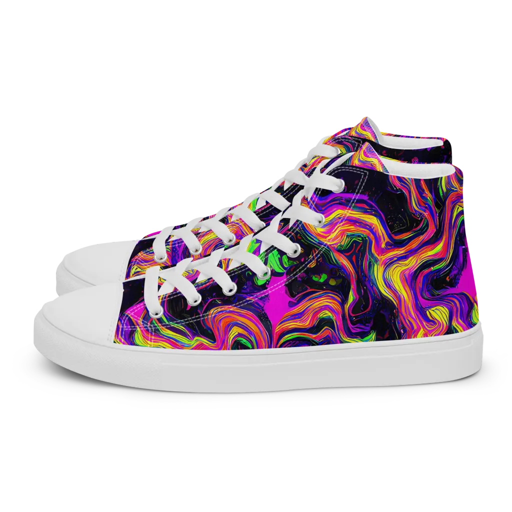 Acidwave on Women's High Top Canvas Shoes — Left