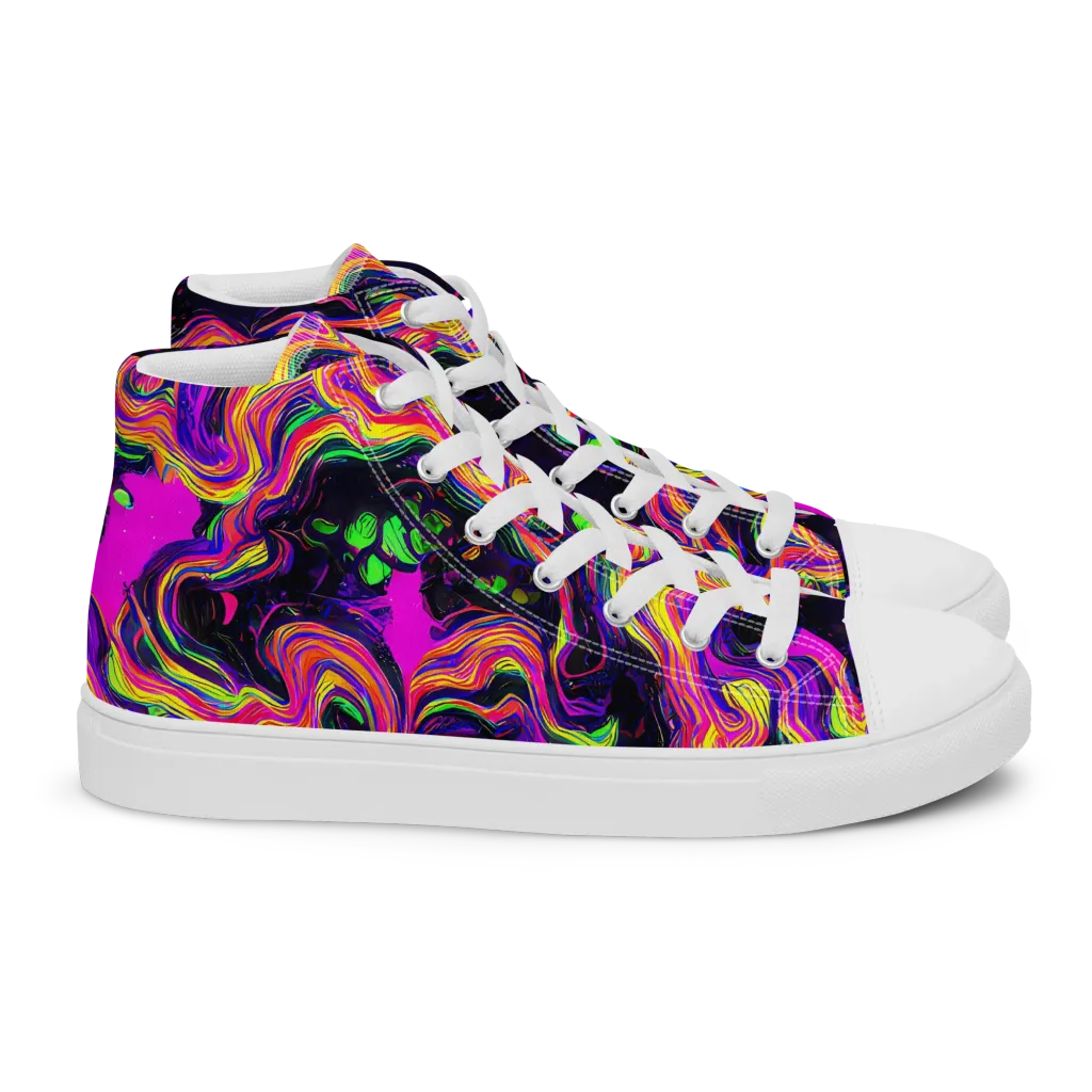 Acidwave on Women's High Top Canvas Shoes — Right