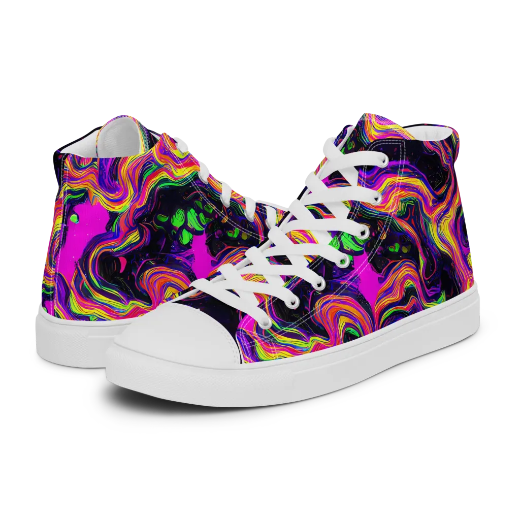 Acidwave on Women's High Top Canvas Shoes — Left
