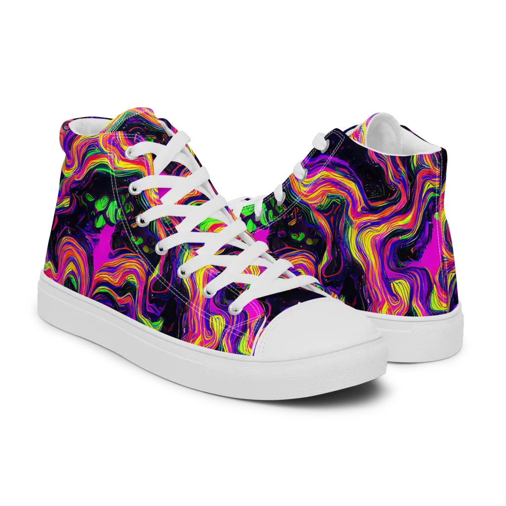 Acidwave on Women's High Top Canvas Shoes — Right