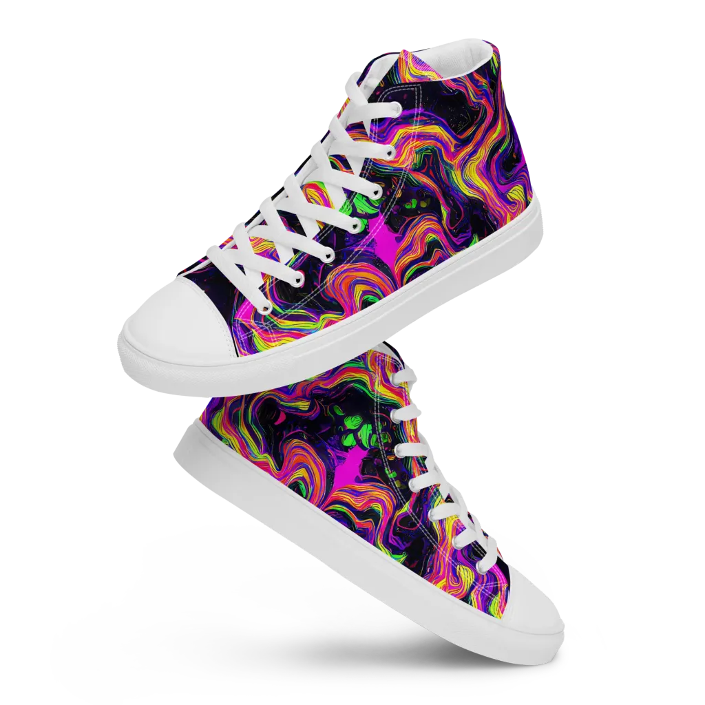 Acidwave on Women's High Top Canvas Shoes — Front