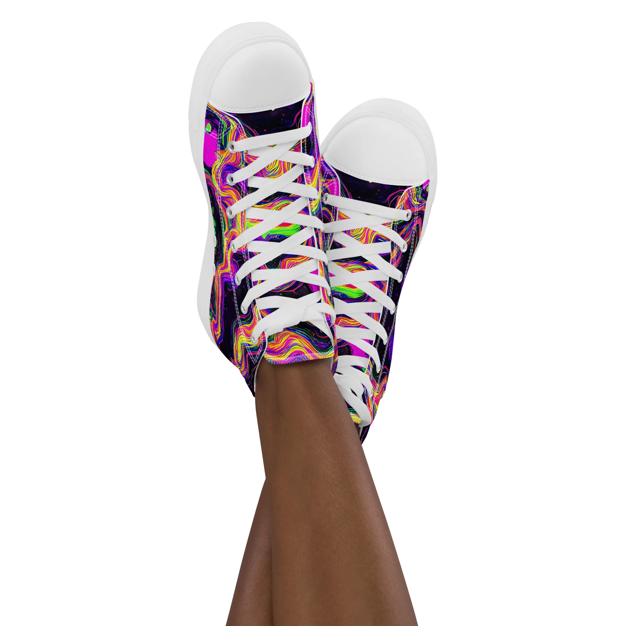 Acidwave on Women's High Top Canvas Shoes — Front