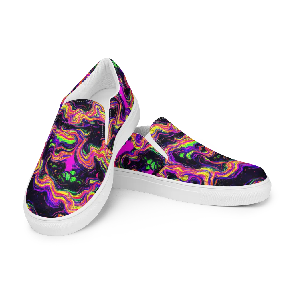 Acidwave on Men's Slip-On Canvas Shoes — Left Front