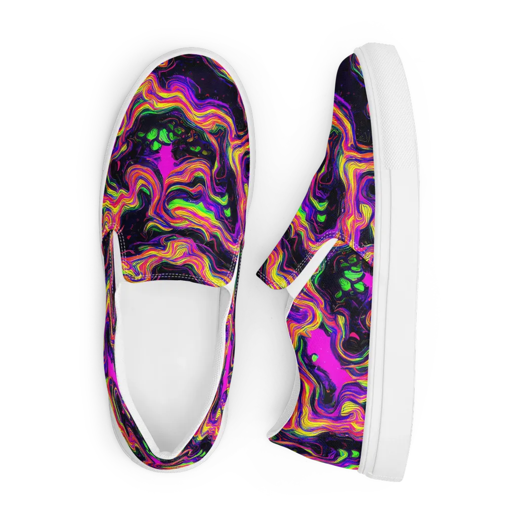 Acidwave on Men's Slip-On Canvas Shoes — Front