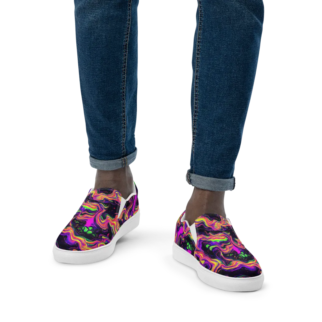 Acidwave on Men's Slip-On Canvas Shoes — Front