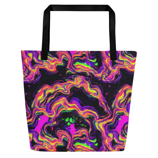 Acidwave on a Large Tote Bag W/ Pocket