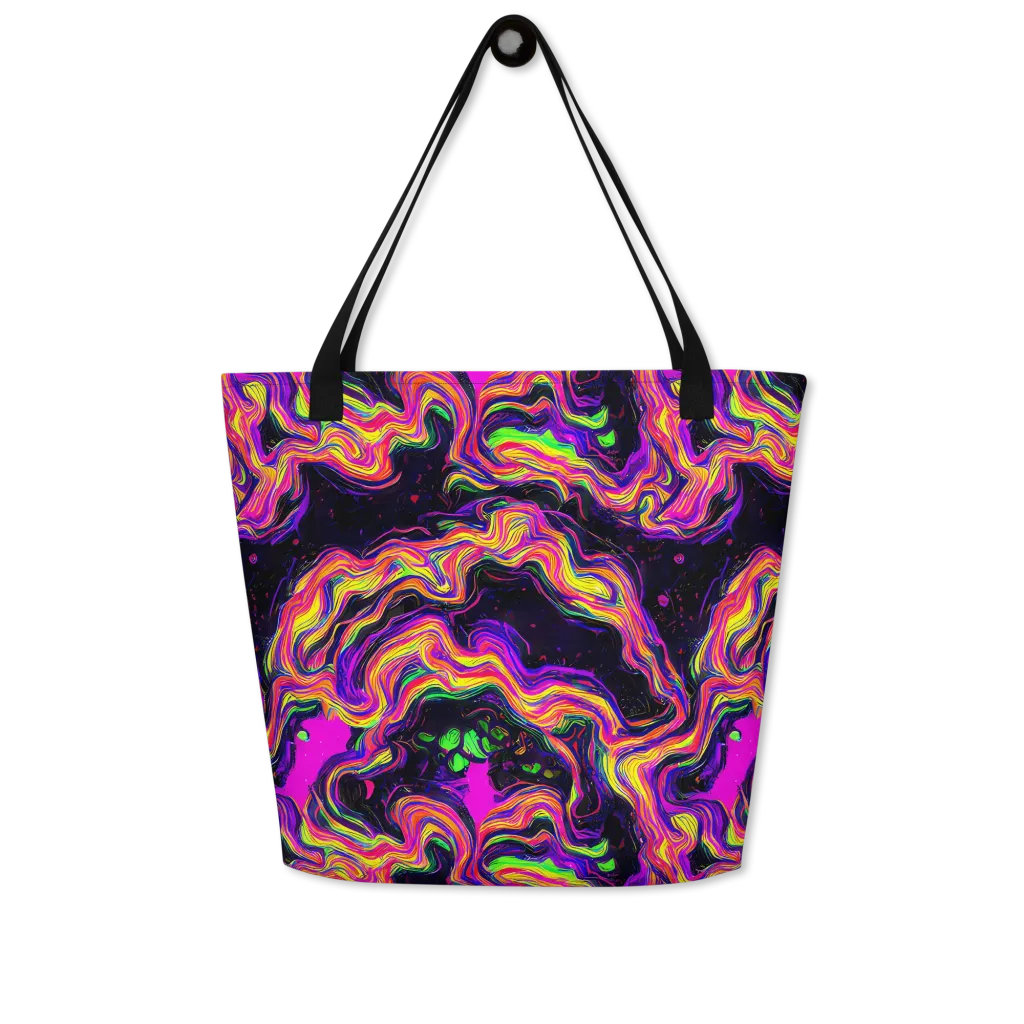 Acidwave on Large Tote Bag W/ Pocket — Front
