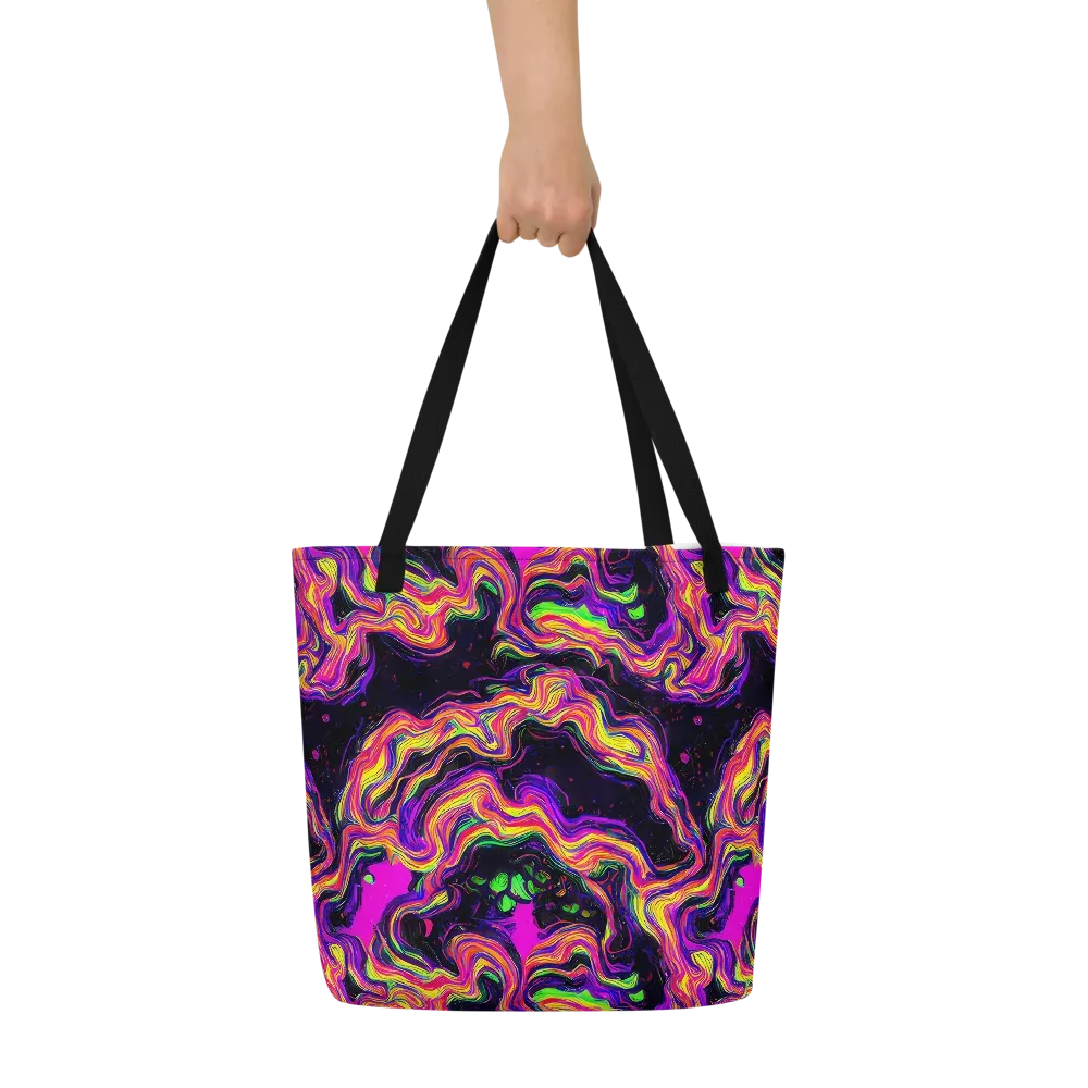 Acidwave on Large Tote Bag W/ Pocket — Front