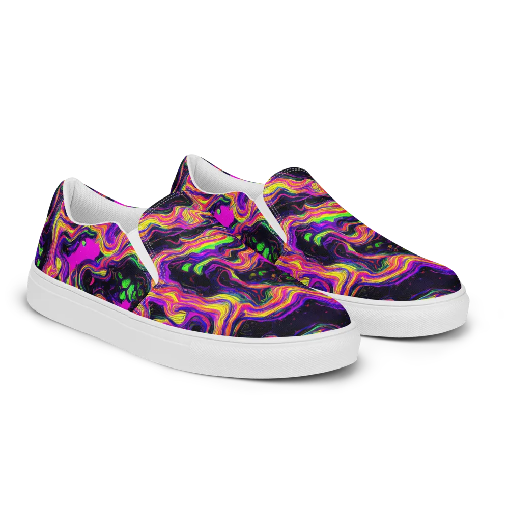 Acidwave on Women's Slip-On Canvas Shoes — Right Front