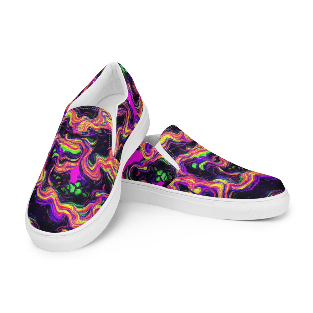 Acidwave on Women's Slip-On Canvas Shoes — Left Front
