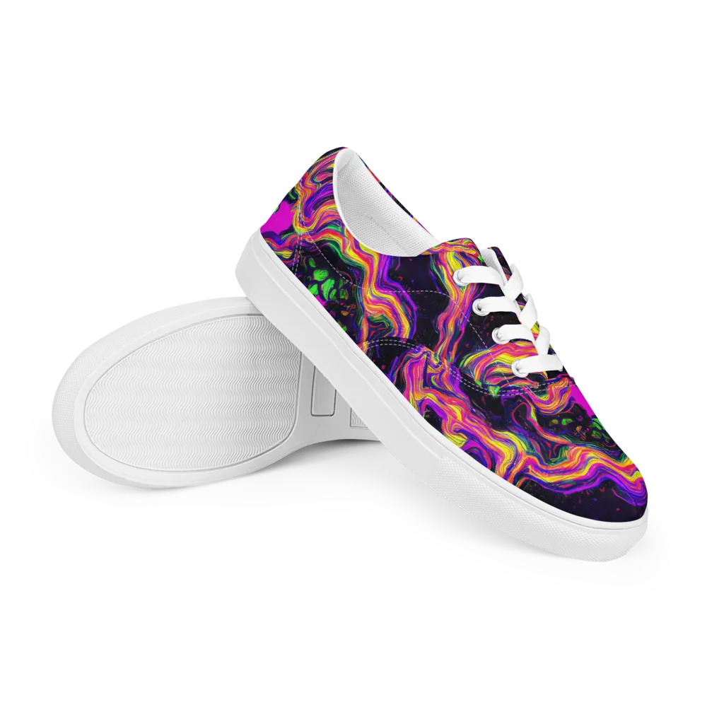 Acidwave on Men's Lace-Up Canvas Shoes — Right Front