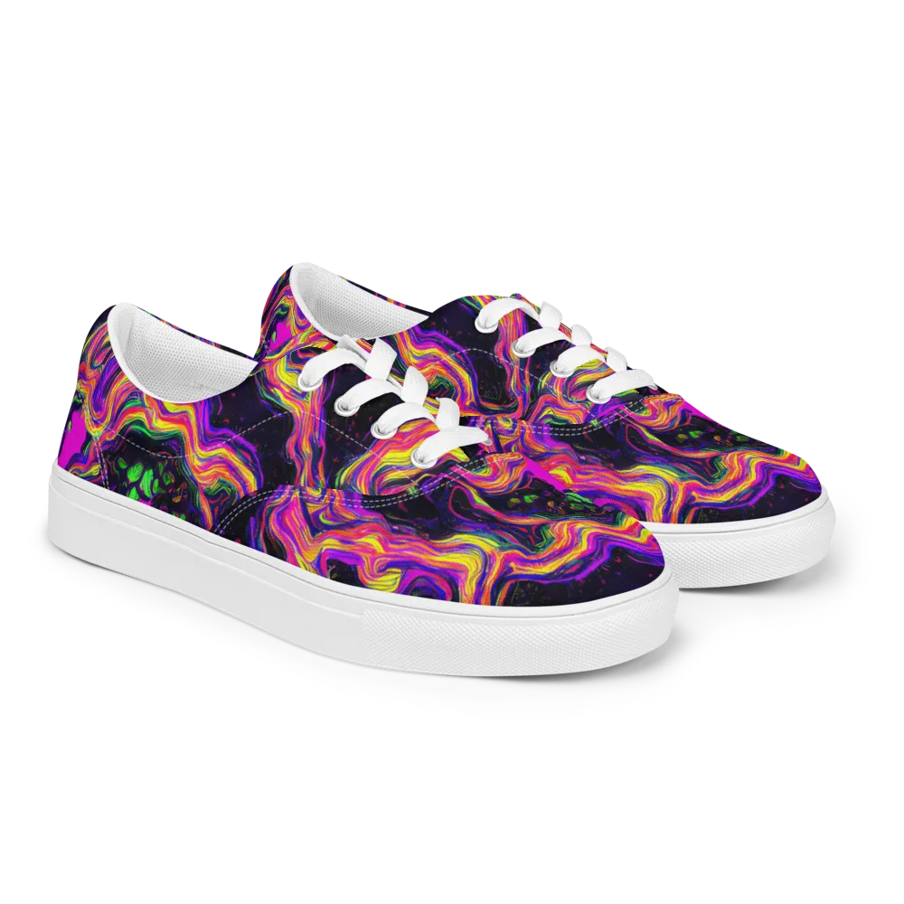 Acidwave on Men's Lace-Up Canvas Shoes — Right Front