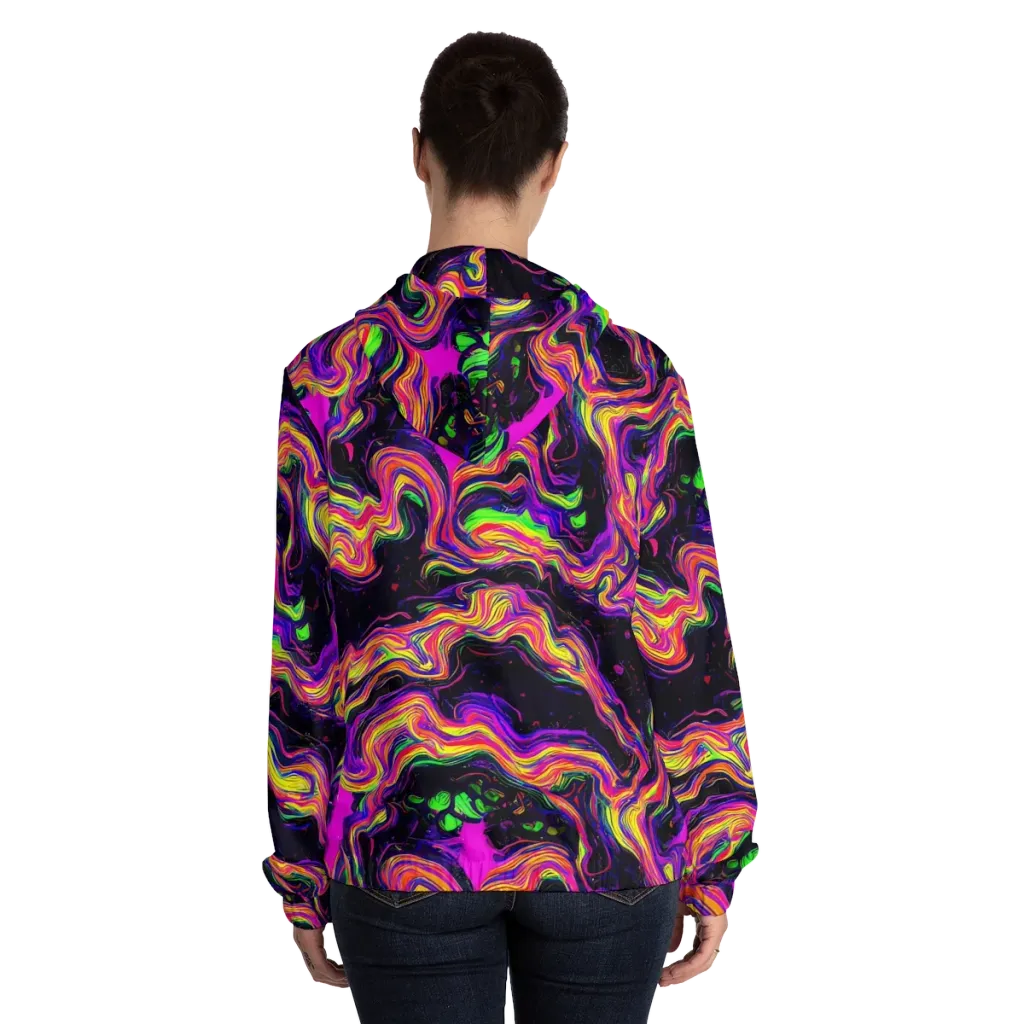 Acidwave on Women's Full-Zip Hoodie — Back On Person