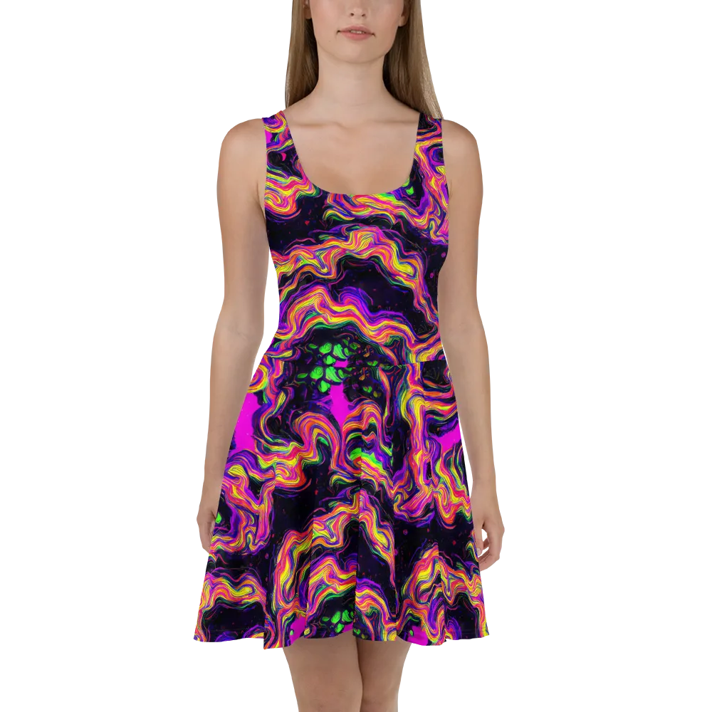 Acidwave on Skater Dress — Front