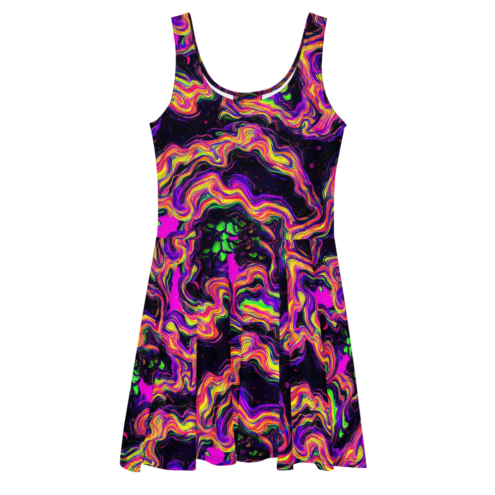 Acidwave on Skater Dress — Front