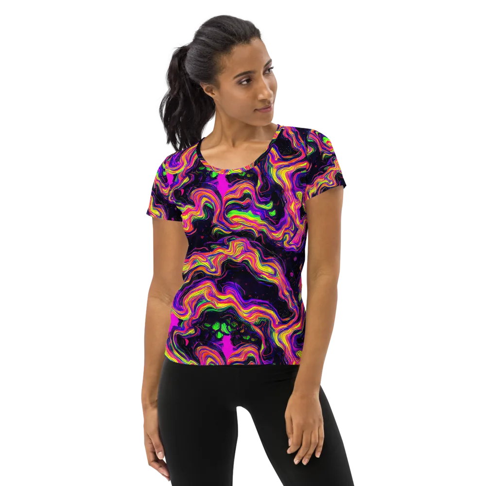 Acidwave on Women's Athletic T-Shirt — Front