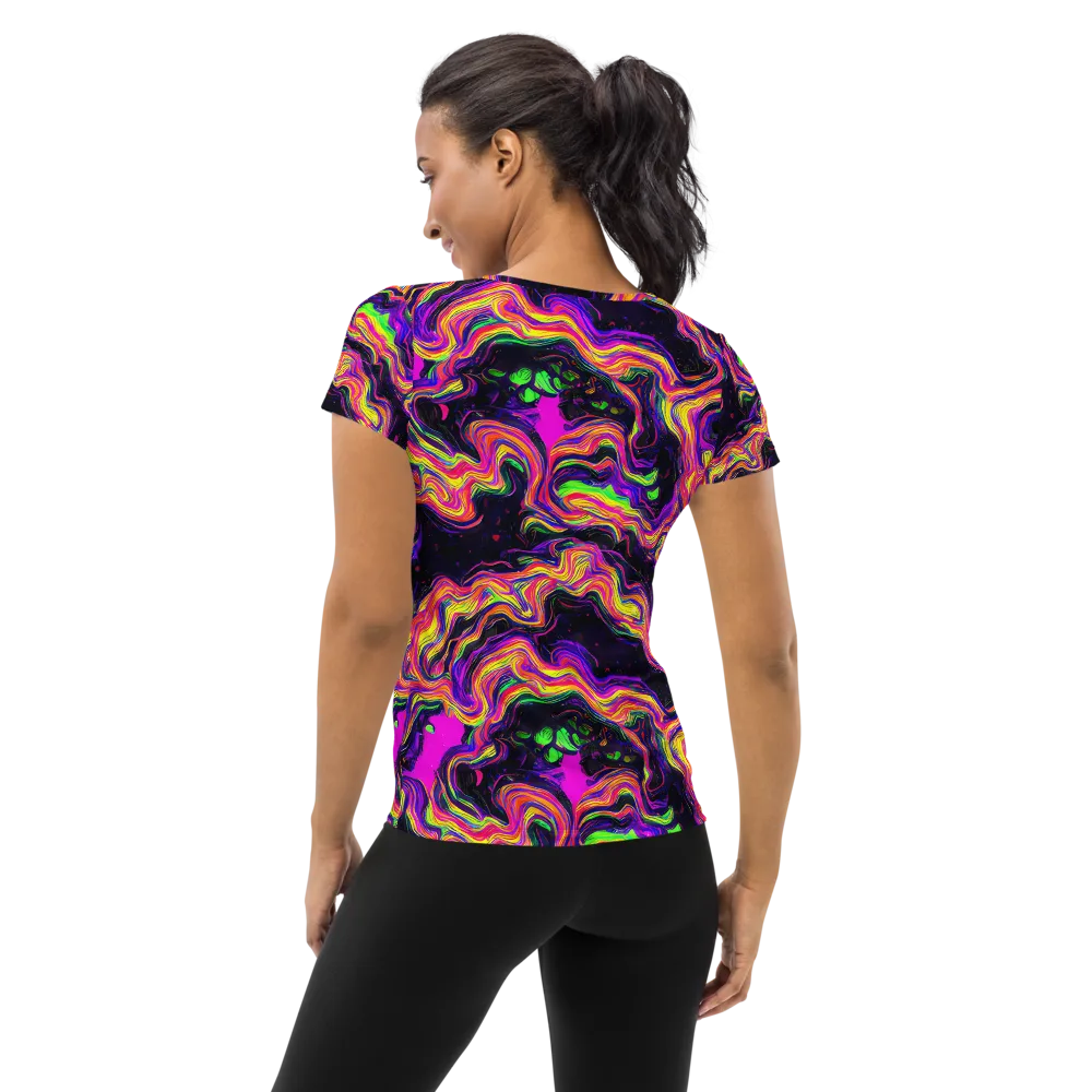 Acidwave on Women's Athletic T-Shirt — Back