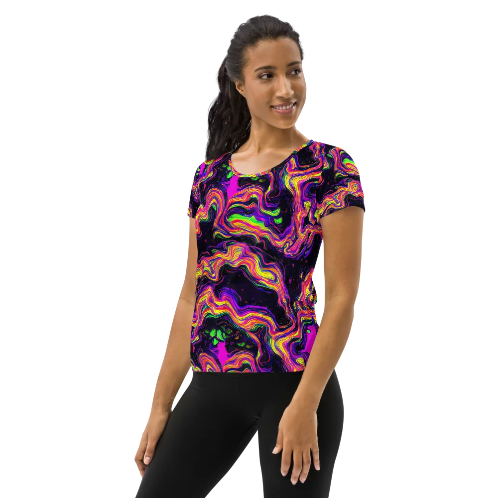 Acidwave on Women's Athletic T-Shirt — Left