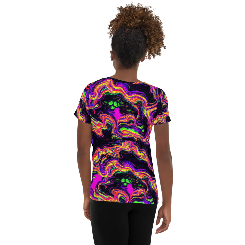 Acidwave on Women's Athletic T-Shirt — Back