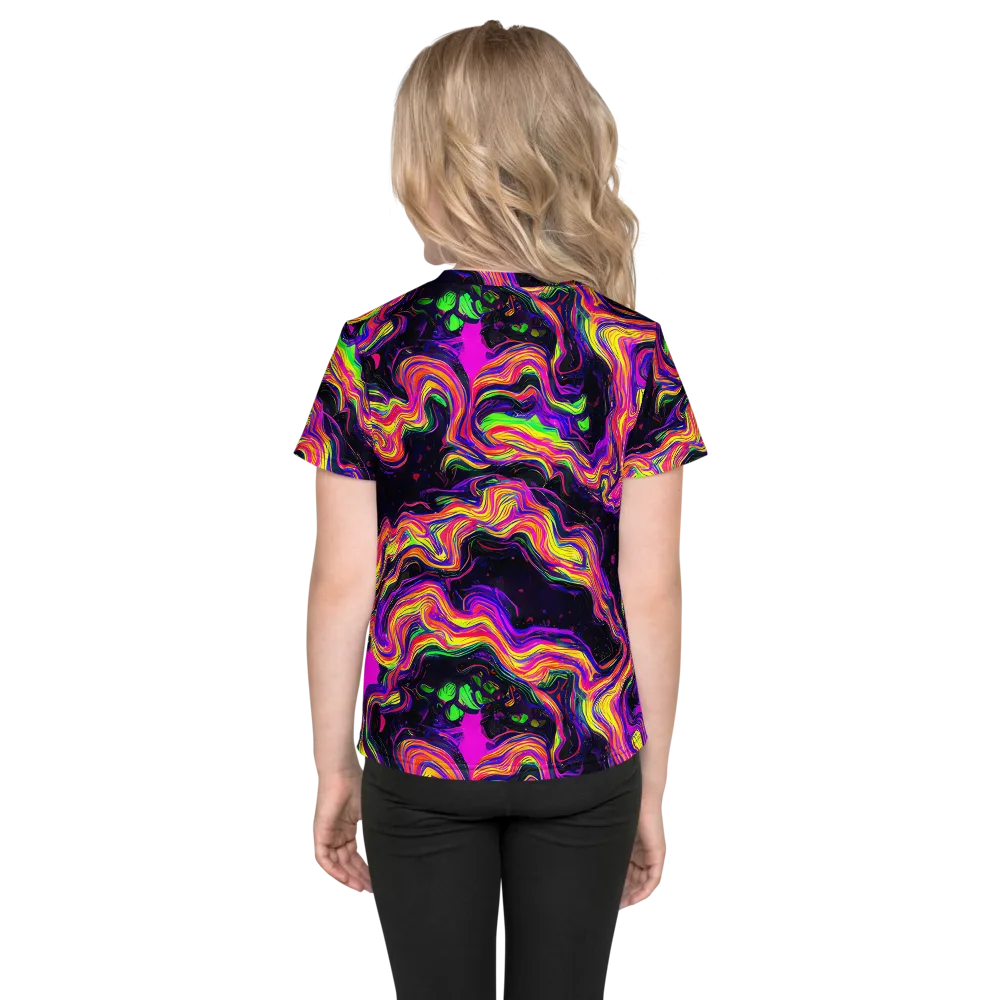 Acidwave on Kids Crew Neck T-Shirt — Back