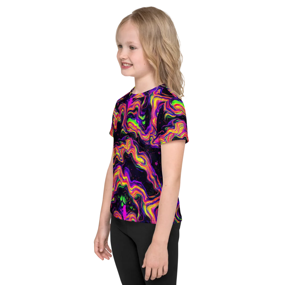 Acidwave on Kids Crew Neck T-Shirt — Left