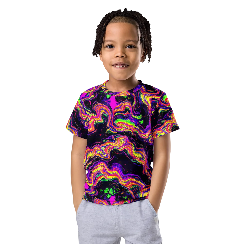 Acidwave on Kids Crew Neck T-Shirt — Front