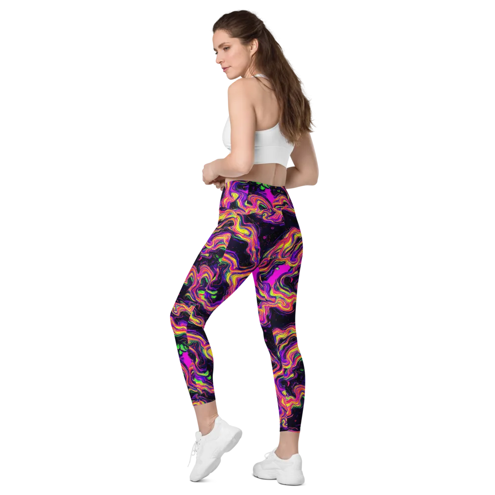 Acidwave on Leggings with Pockets — Left Back