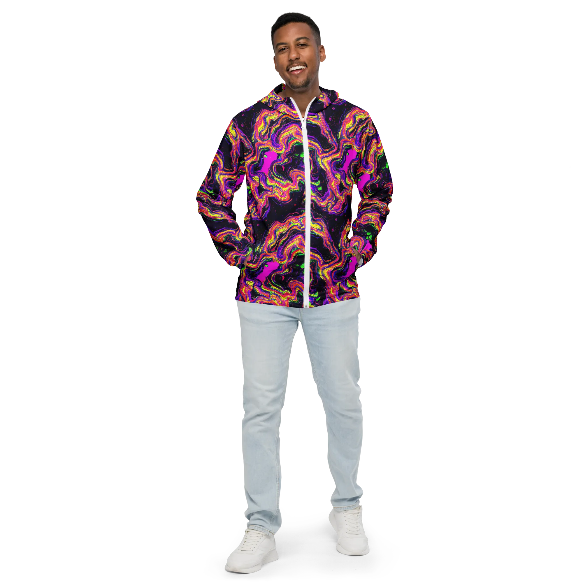 Acidwave on Men's Windbreaker — Front