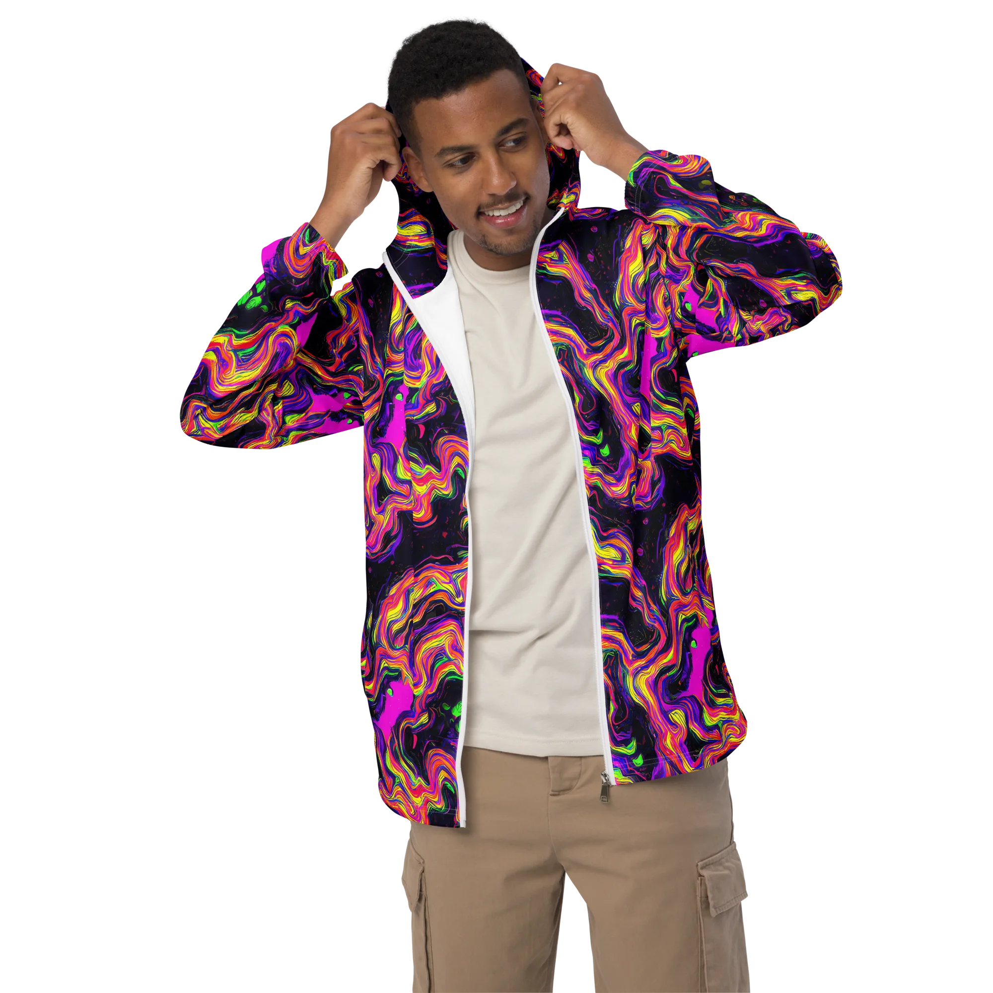 Acidwave on Men's Windbreaker — Front