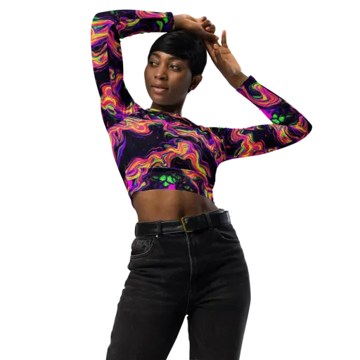 Acidwave on a Long Sleeve Crop Top