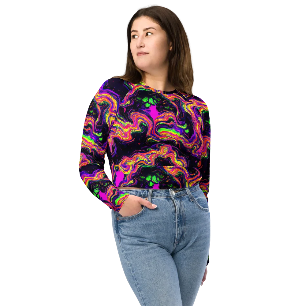 Acidwave on Long Sleeve Crop Top — Front