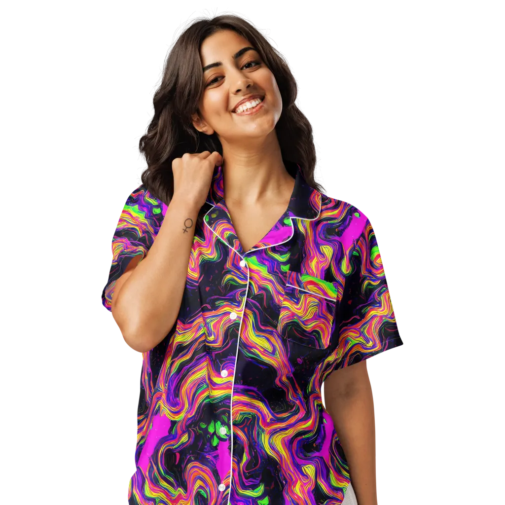 Acidwave on Women's Short Sleeve Pajama Top — Front