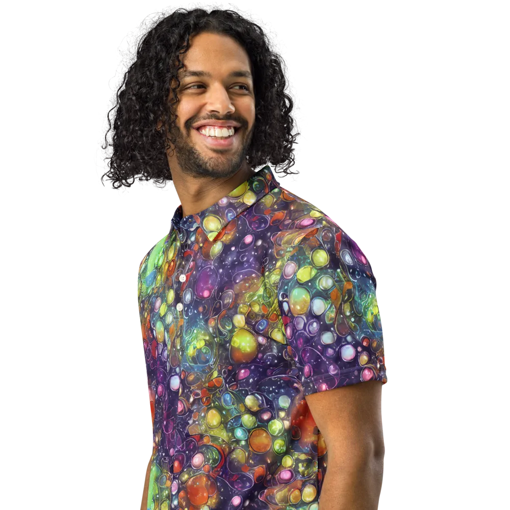 Galactic Nectar on Men's Slim Fit Polo Shirt — Left Front