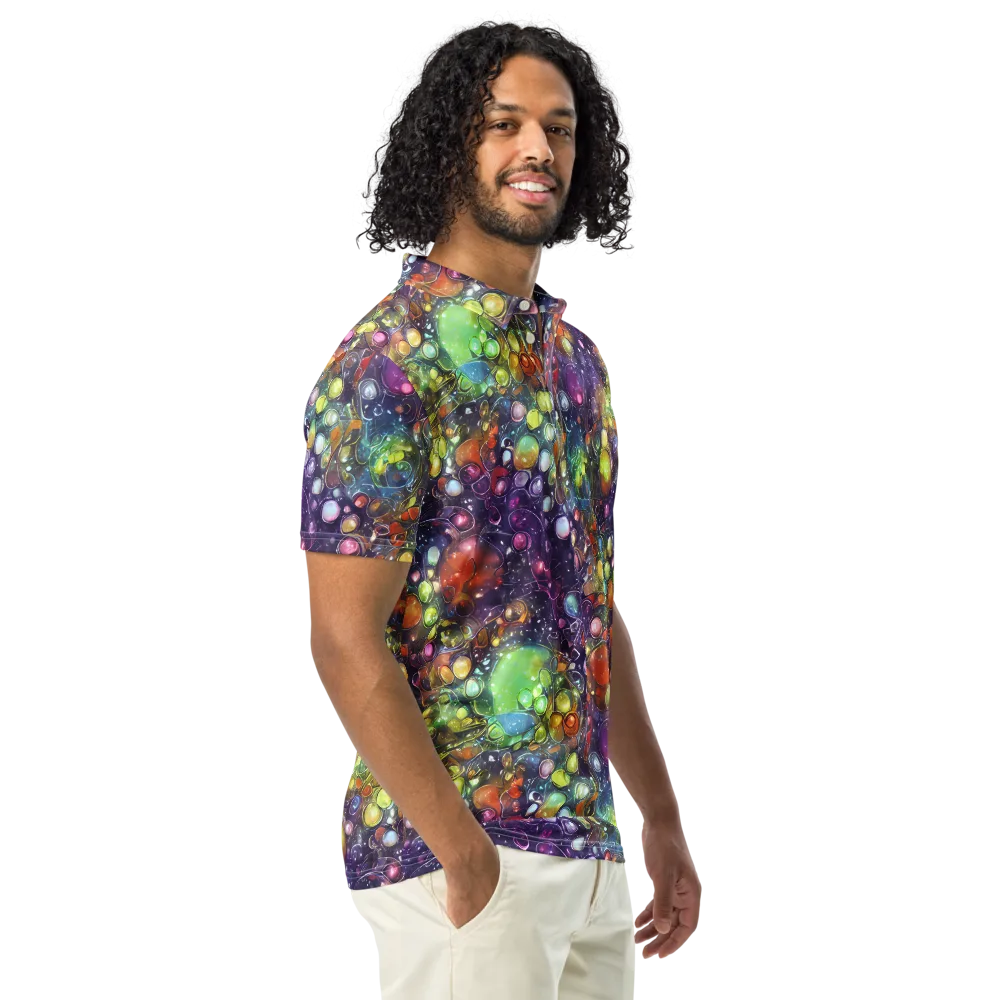 Galactic Nectar on Men's Slim Fit Polo Shirt — Right Front