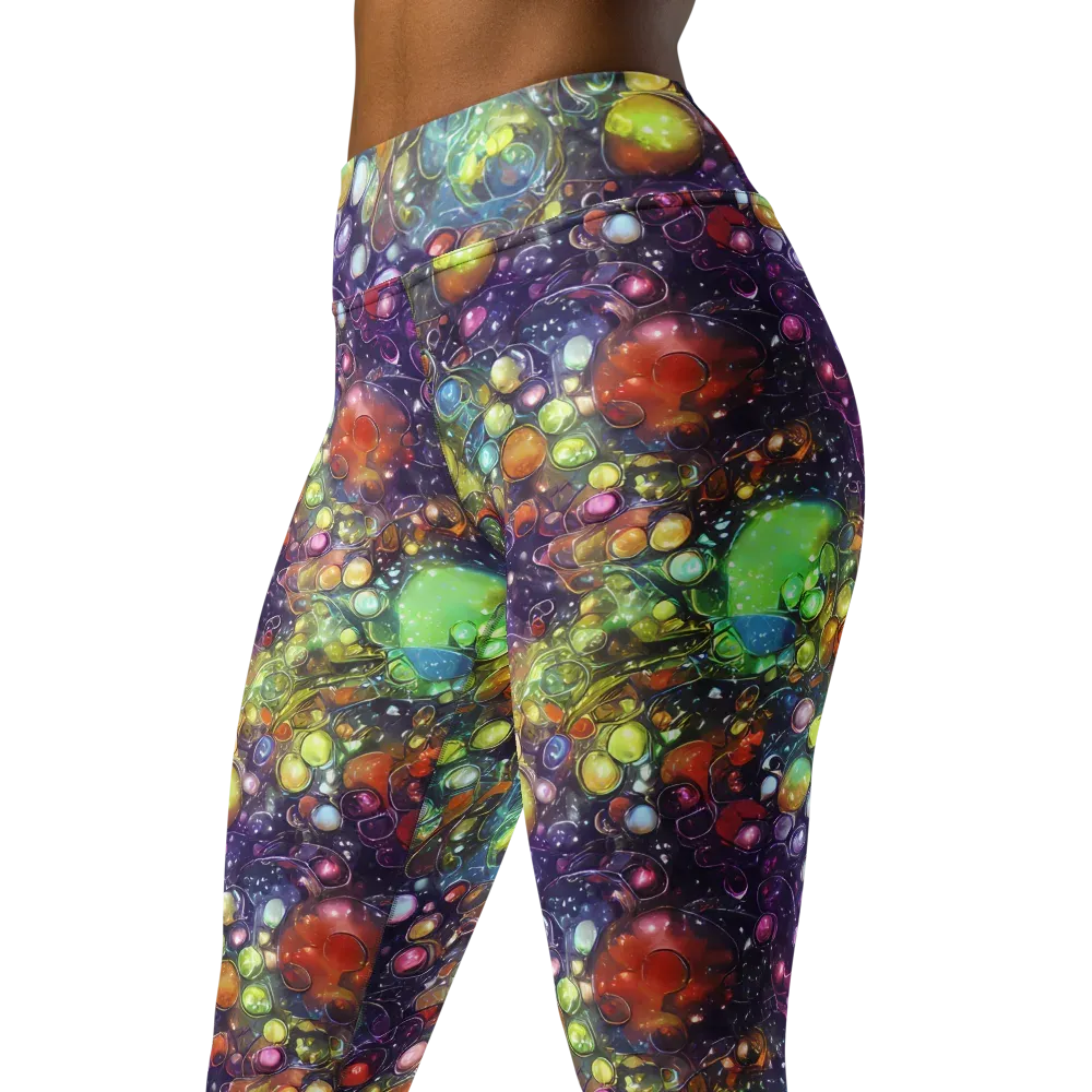 Galactic Nectar on Yoga Leggings — Left Front