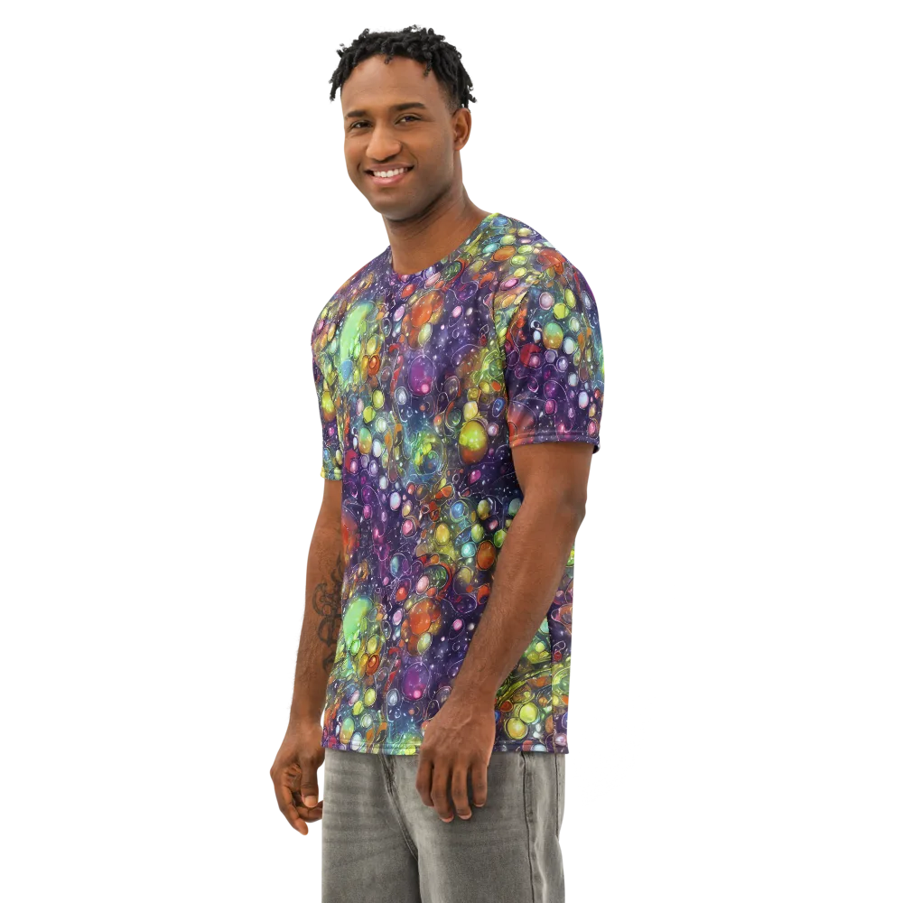 Galactic Nectar on Men's Cotton Crew Neck T-Shirt — Left Front