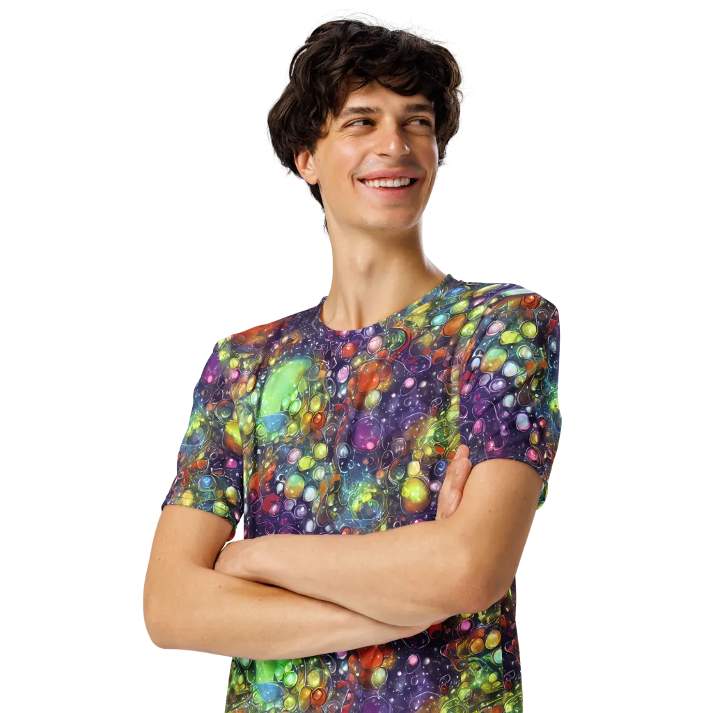 Galactic Nectar on Men's Crew Neck T-Shirt — Left Front