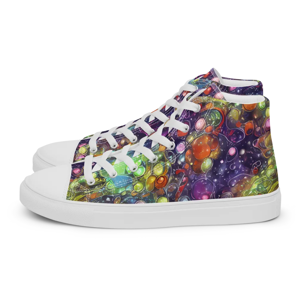 Galactic Nectar on Men's High Top Canvas Shoes — Left