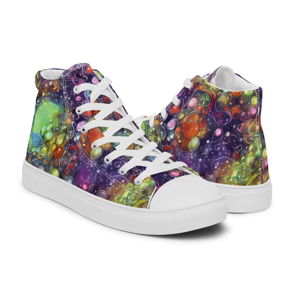Galactic Nectar on Men's High Top Canvas Shoes — Right