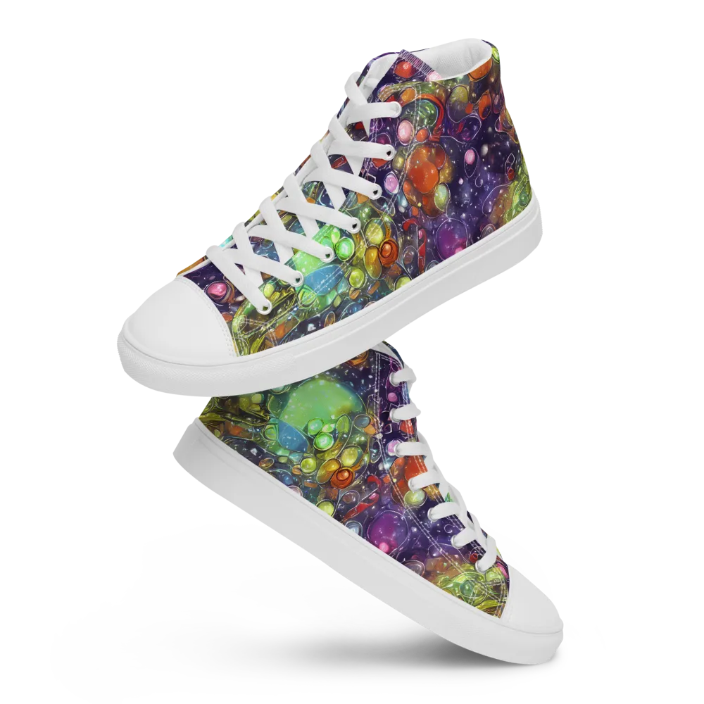 Galactic Nectar on Men's High Top Canvas Shoes — Front