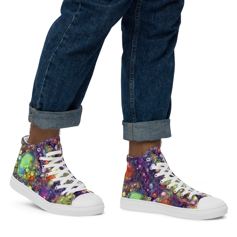 Galactic Nectar on Men's High Top Canvas Shoes — Right