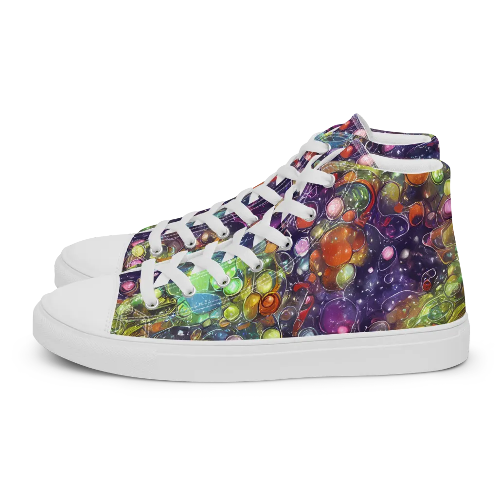 Galactic Nectar on Women's High Top Canvas Shoes — Left
