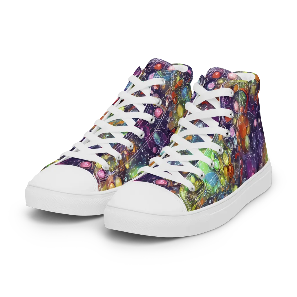 Galactic Nectar on Women's High Top Canvas Shoes — Left Front