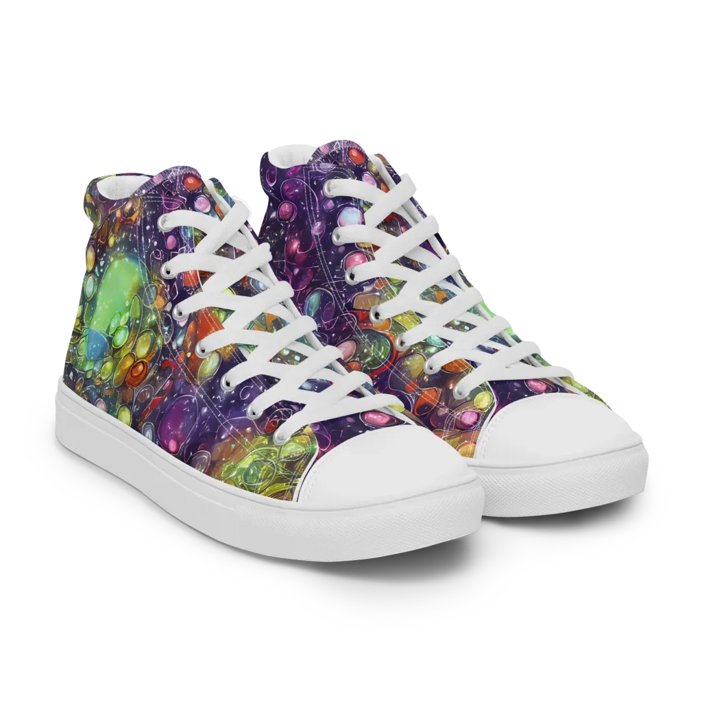 Galactic Nectar on Women's High Top Canvas Shoes — Right Front