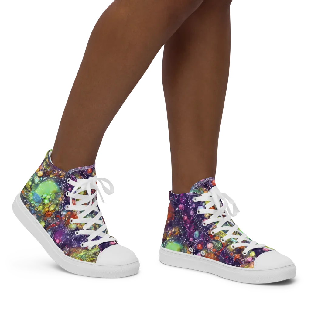 Galactic Nectar on Women's High Top Canvas Shoes — Right