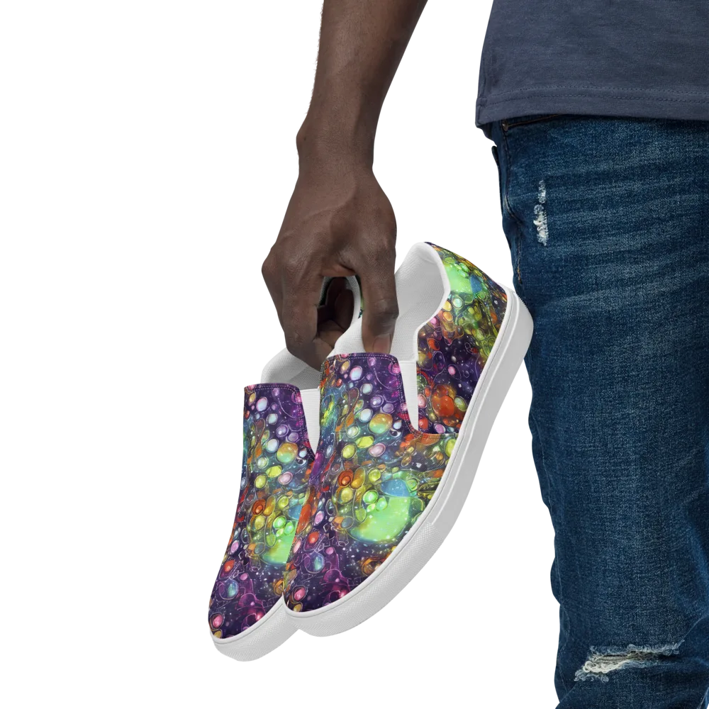 Galactic Nectar on Men's Slip-On Canvas Shoes — Left Front