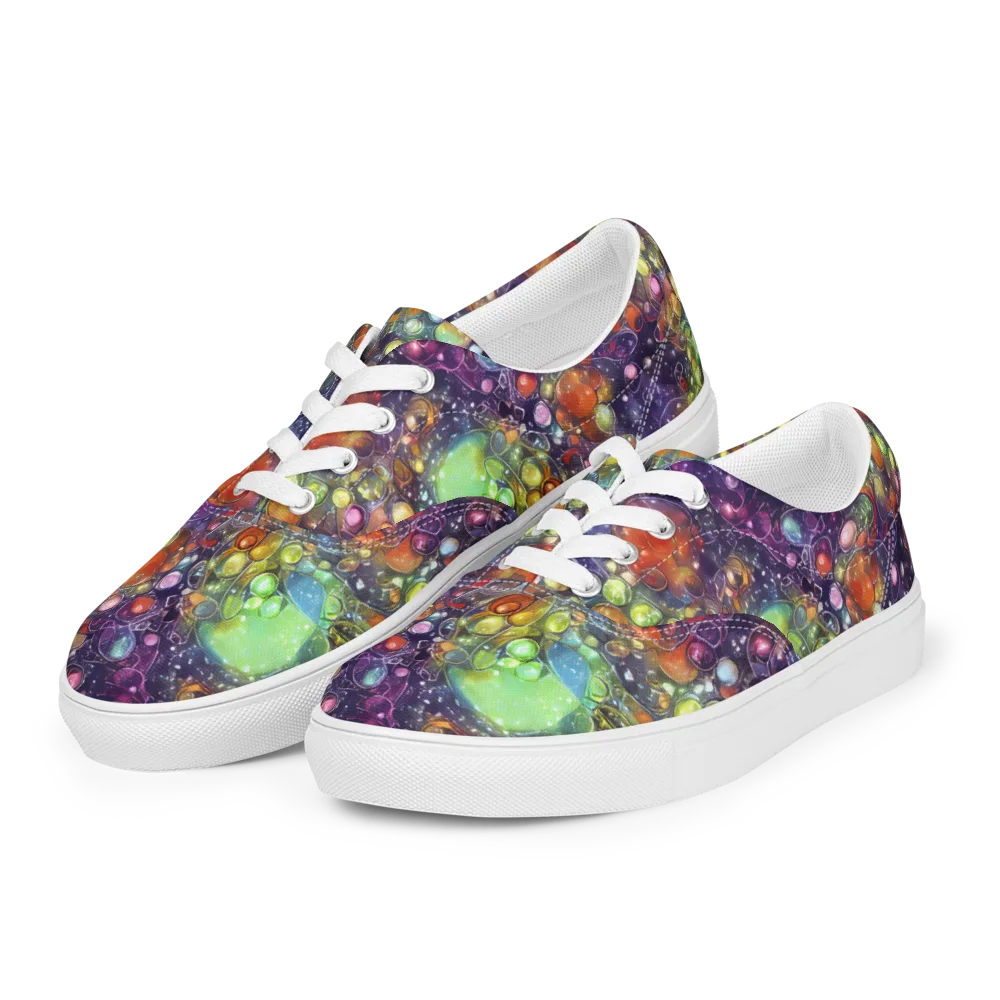 Galactic Nectar on Men's Lace-Up Canvas Shoes — Left Front
